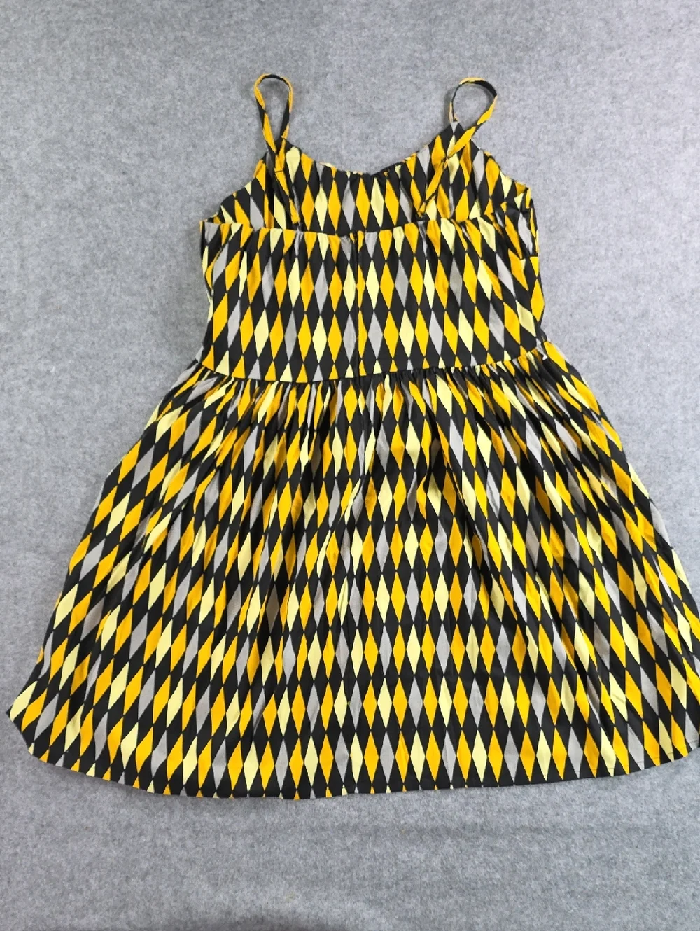 Pinup Couture Yellow and Black Diamond Print Women's Dress Sz 3X Retro - Picture 7 of 7